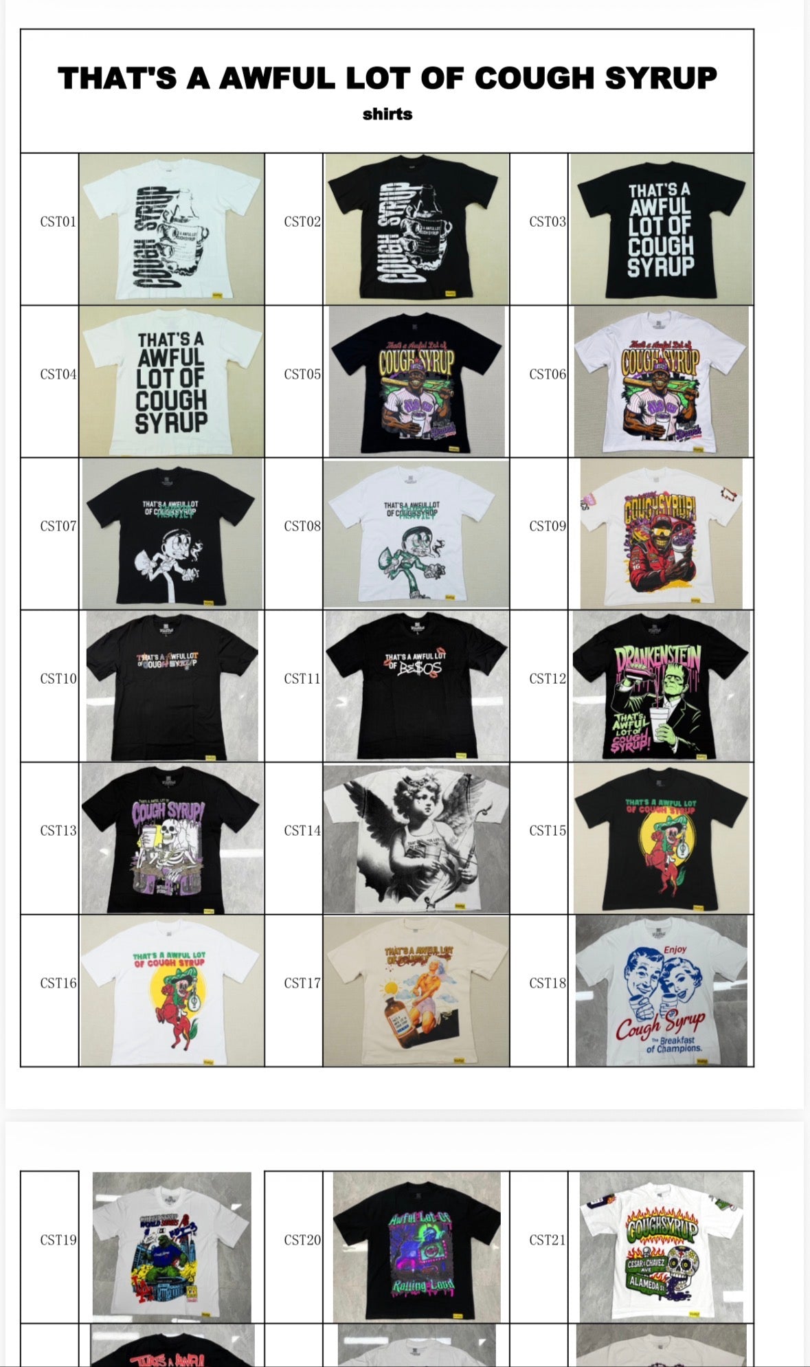 THATS A AWFUL LOT OF COUGH SYRUP shirts
