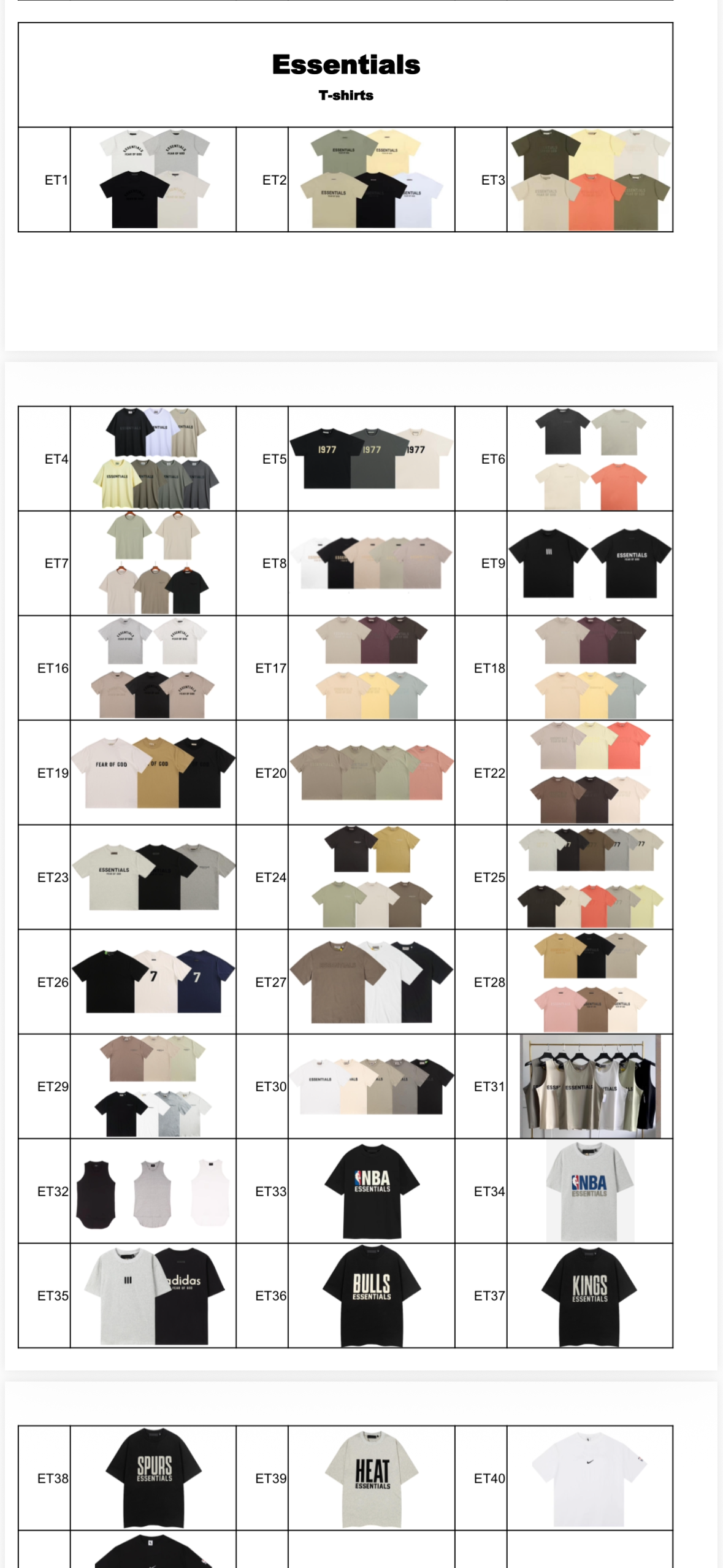 Essentials T shirts